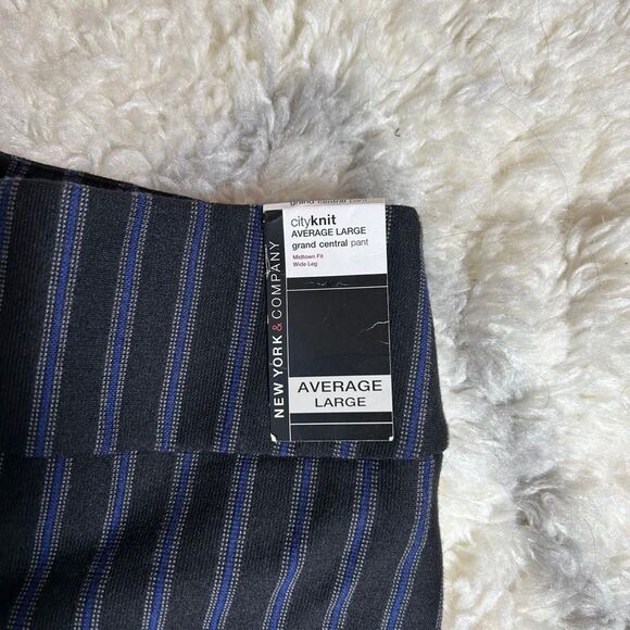 New York & Company Black and Blue Striped flare Pants - Picture 4 of 12